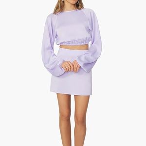 WeWoreWhat Satin Set in Heather Purple